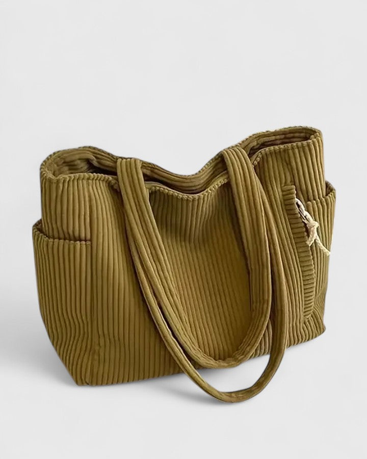 Liorane | Mala tote luxuosa canelada com detalhe de cordão