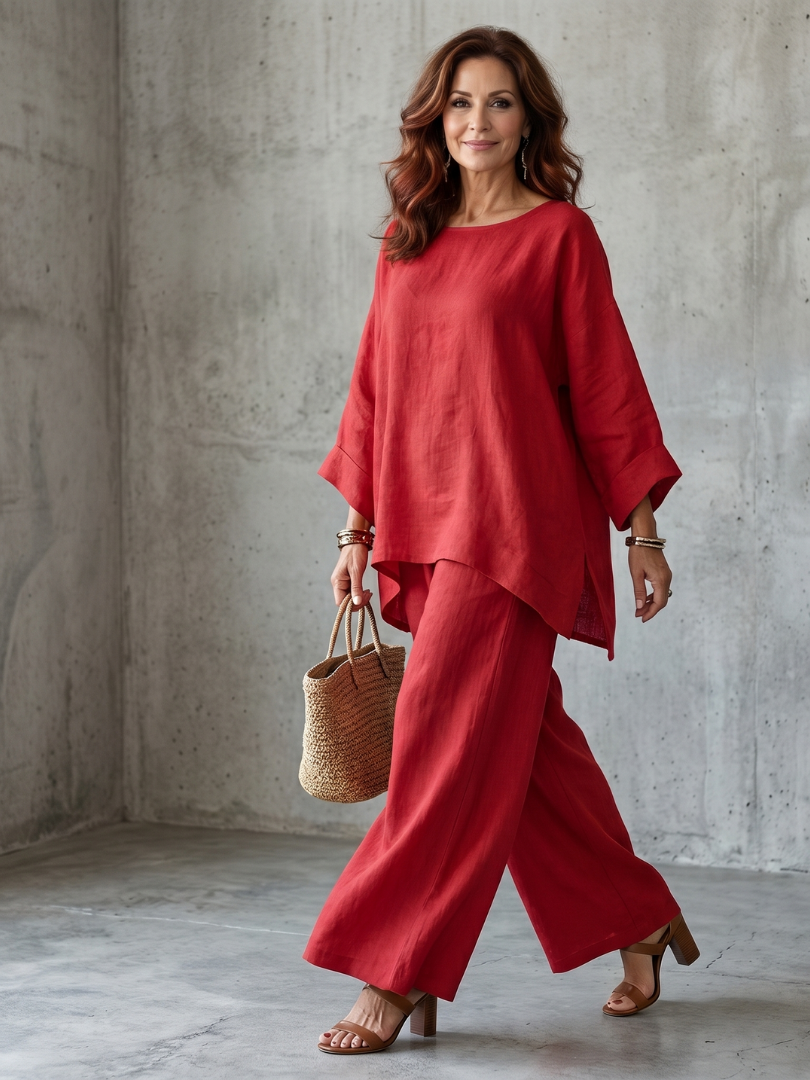 Prue | Conjunto oversized de túnica e calça pantalona