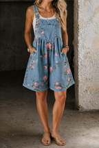 Marvina | Macacão de ganga com estampado floral