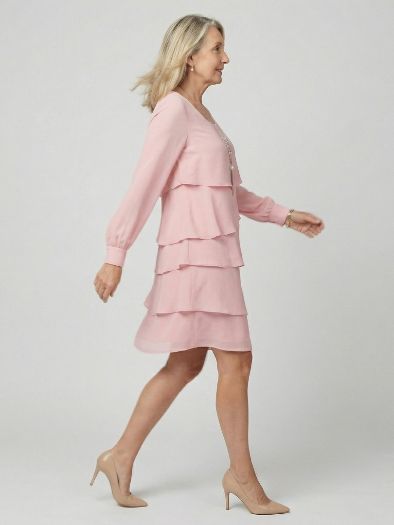 Kirax | Vestido pelo joelho com camadas simples