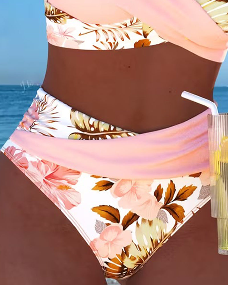 Jolina - Conjunto de bikini cruzado con estampado floral