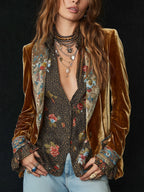 Marissa - Women’s Vintage Floral Print Patchwork Blazer