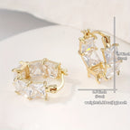 Vintage Boho Style Clear Cubic Zirconia Drop Earrings