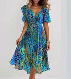 Sapphire | Vestido midi azul vaporoso