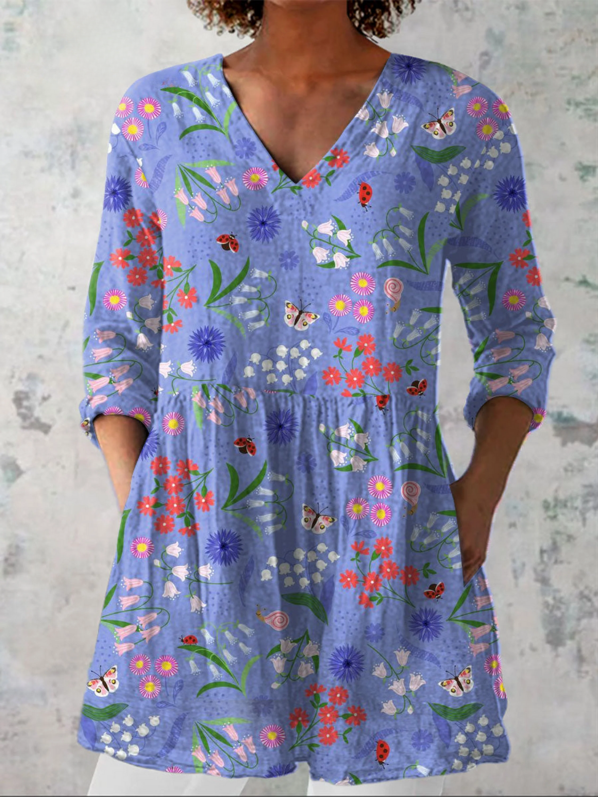 Aline | Blusa longa com decote em V