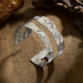 Punk Metal Style Hammered Geometric Open Cuff Bracelet