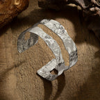 Punk Metal Style Hammered Geometric Open Cuff Bracelet