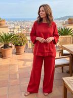 Prue | Conjunto oversized de túnica e calça pantalona