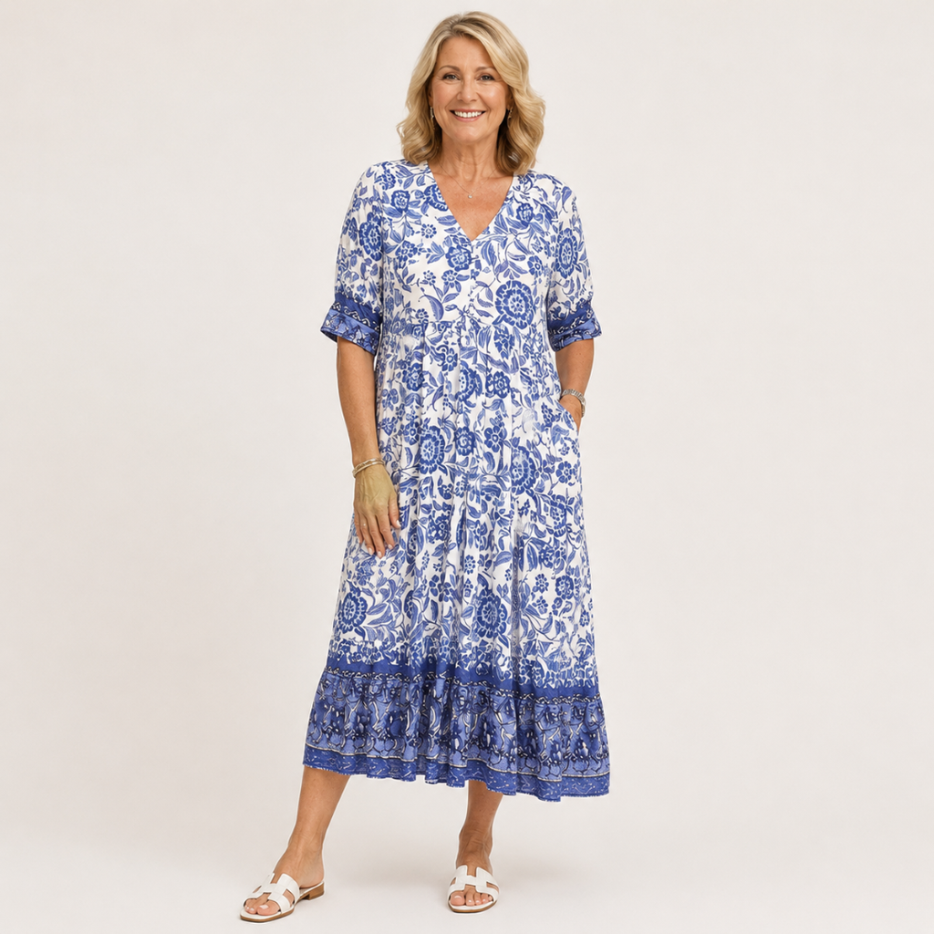 Keisha | Decote em V elegante com estampado floral