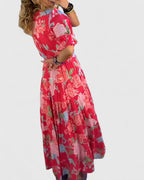 Minelda | Vestido floral elegante com decote em V