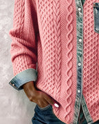 Camisa de manga larga con patchwork vaquero