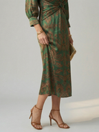 Lune | Vestido midi cruzado natural