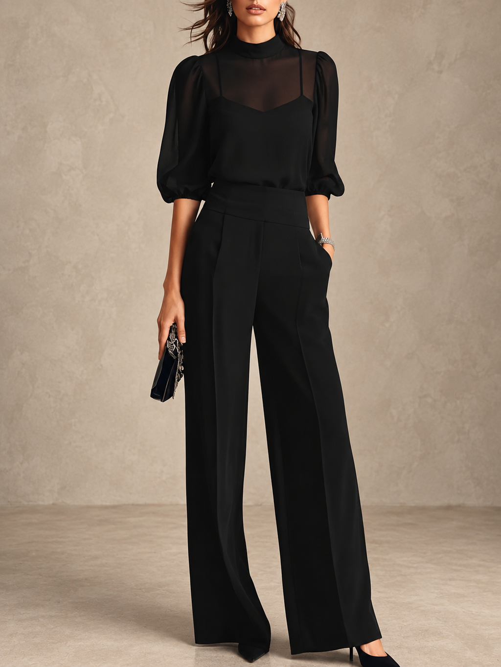 Elegant Emma™ matching 3-piece set by Bennett and Lowe, featuring coordinated tops and bottoms in stylish fabric.