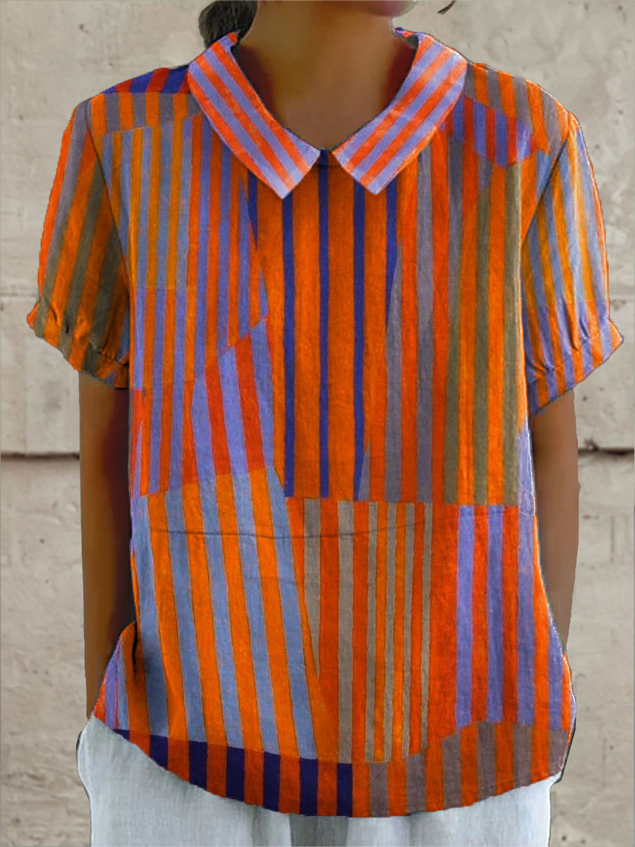 Nina | Camisa geométrica às riscas