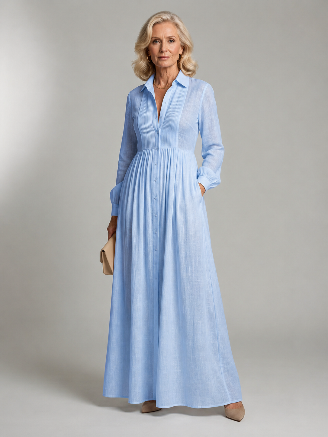 Lioren | Vestido maxi de caimento suave