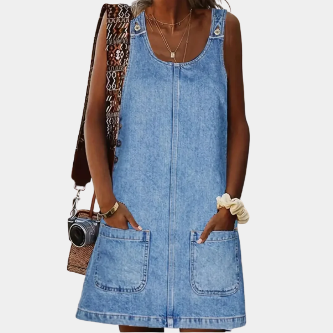 Saylor | Vestido descontraído de aspeto denim