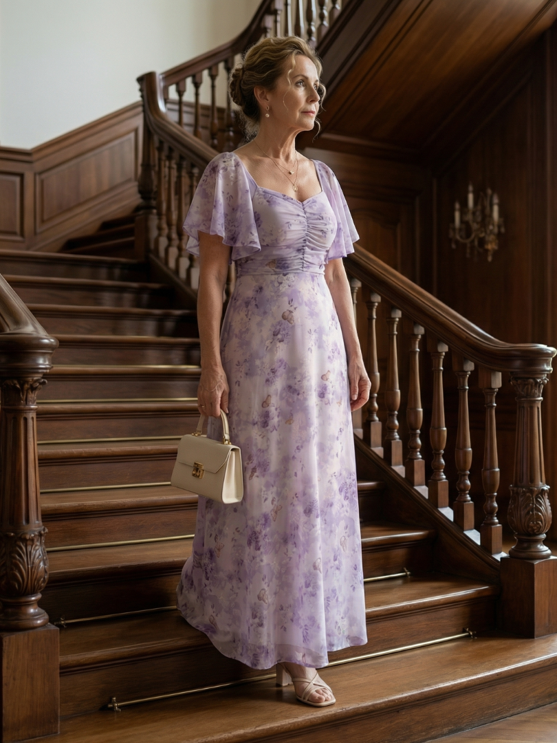 Vaelis | Vestido midi con mangas acampanadas