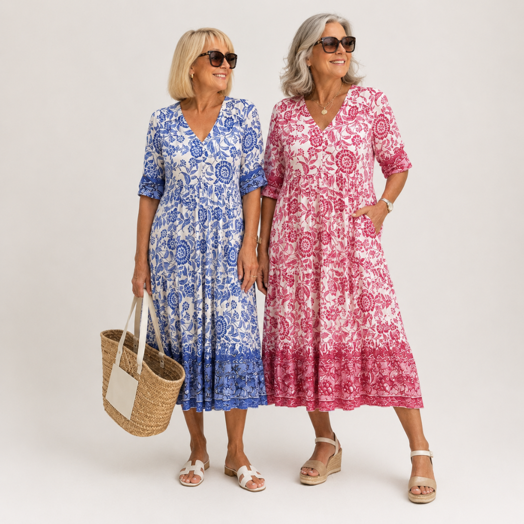 Keisha | Decote em V elegante com estampado floral
