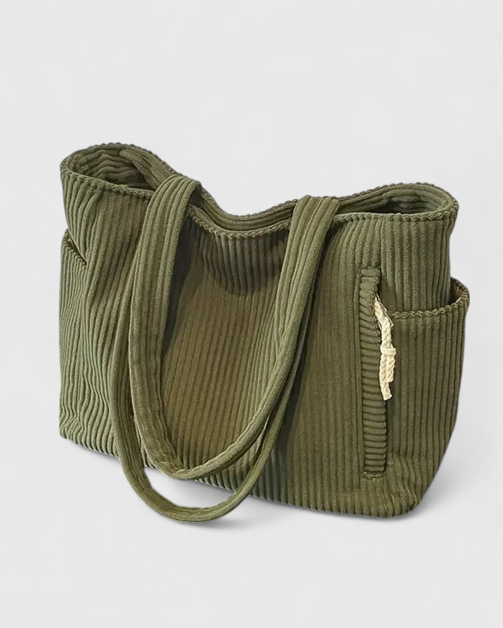 Liorane | Mala tote luxuosa canelada com detalhe de cordão