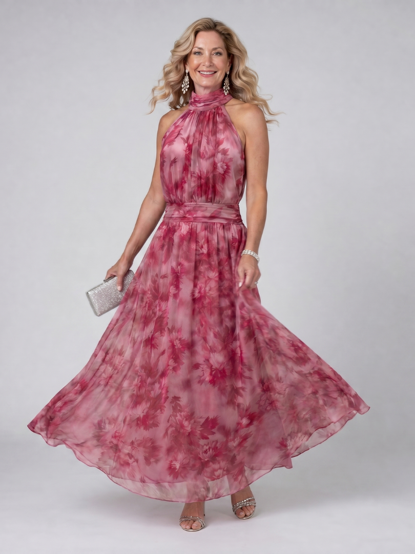 Avien | Vestido midi suave con cuello halter