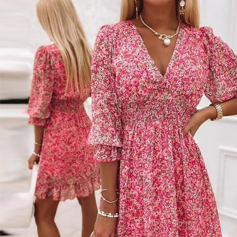 Sunna - Vestido elegante com motivos florais