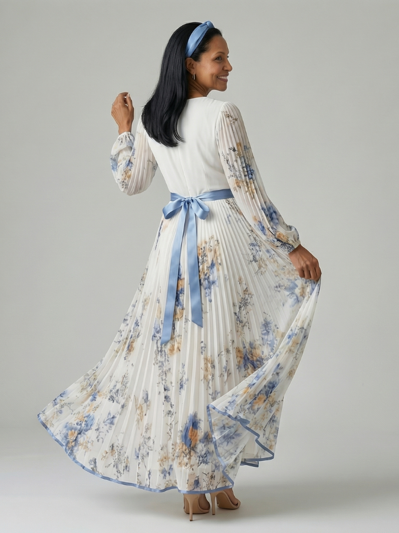 Rielle | Vestido midi cruzado plisado