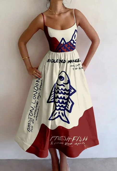 Merriton | Vestido midi Esboço costeiro