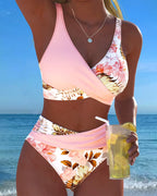 Jolina - Conjunto de bikini cruzado con estampado floral