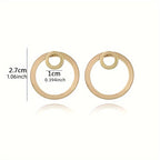 Minimalist Geometric Double Circle Drop Earrings