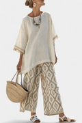 Alverra | Conjunto sofisticado de top y pantalón casual