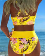 Jolina - Conjunto de bikini cruzado con estampado floral