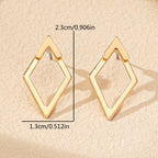 Geometric Gold Plated Cutout Earrings