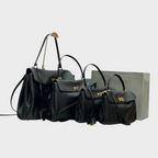 Libby | Structured Leather Handbag with Magnetic Flap Closure