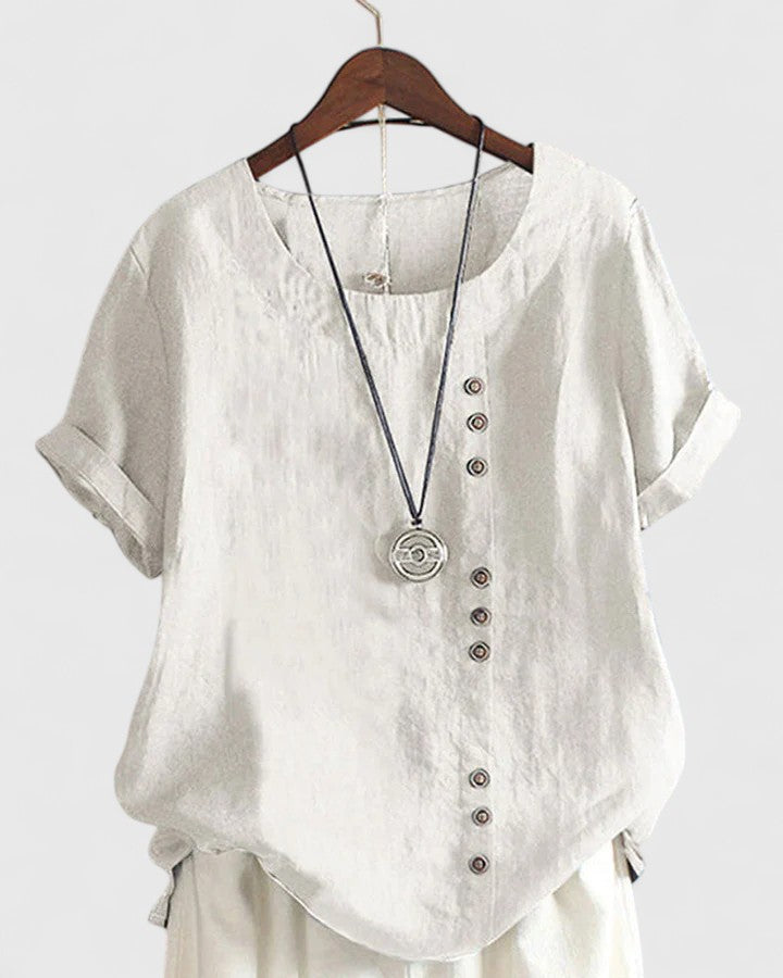 Elisavie | Blusa confortável de manga curta