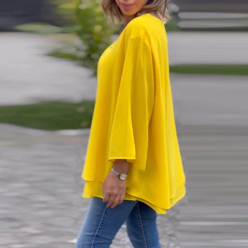 Lorelai | Blusa de chiffon com fecho de correr