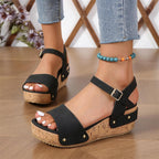 Sandalias Daniela de cuña con elevación elegante