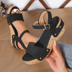 Sandalias Daniela de cuña con elevación elegante