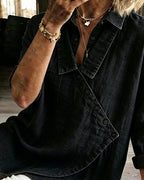Veronica - Denim Button-Up Blouse