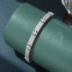 Elegant Floral Design Zirconia Inlaid Gold Plated Bracelet