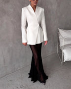 Lila Fashion Jacket & Perspective Skirt Set