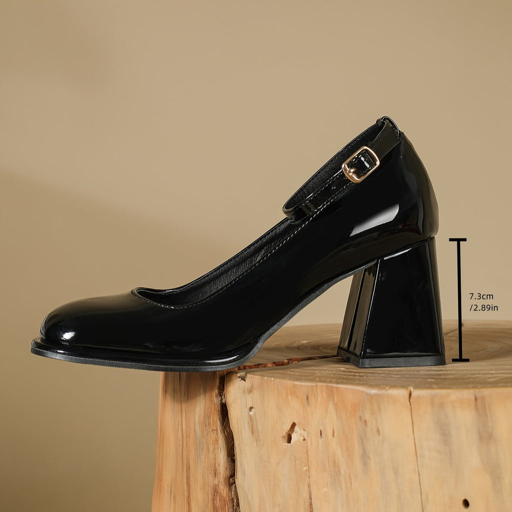 Celeste | Patent Strap Heels