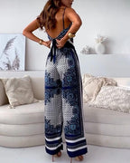 Conjunto de chaleco con cordones y pantalones estampados Lila
