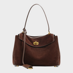 Libby | Structured Leather Handbag with Magnetic Flap Closure
