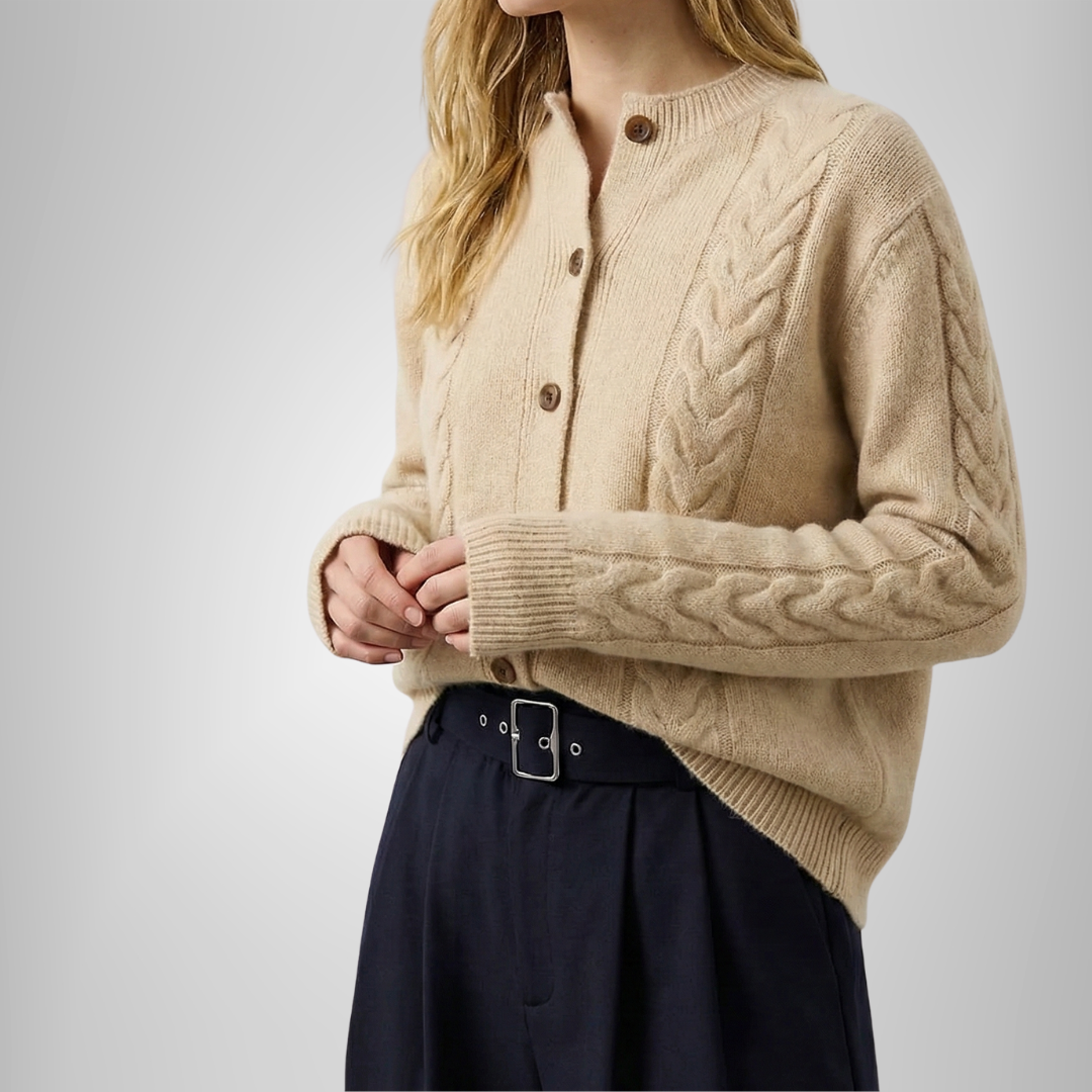 Madeline Cable-Knit Cashmere Cardigan