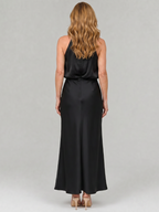 Nopal | Vestido midi drapeado sin mangas