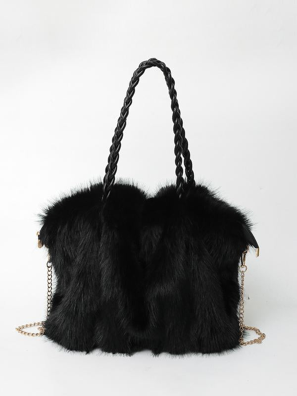 Karin | Plush Velvet Shoulder Tote