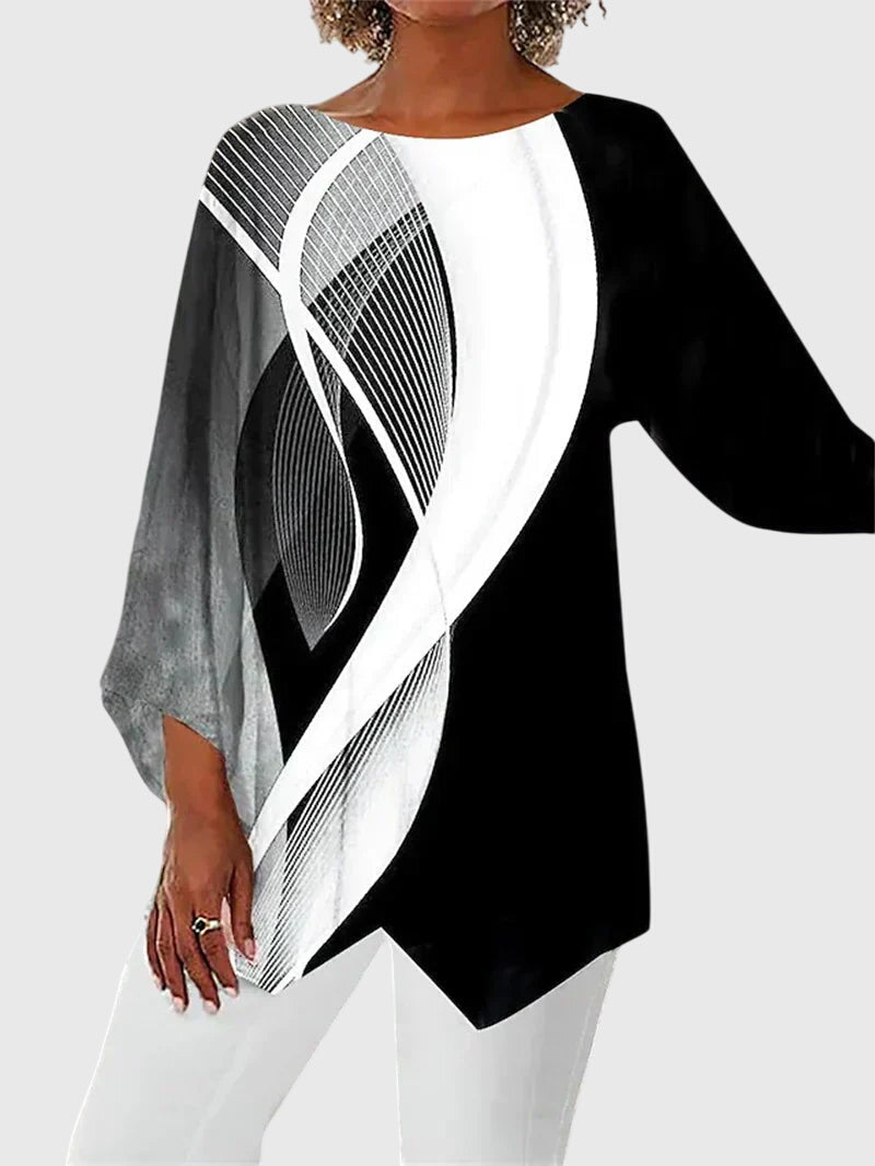 Alayah | Top elegante de gola redonda