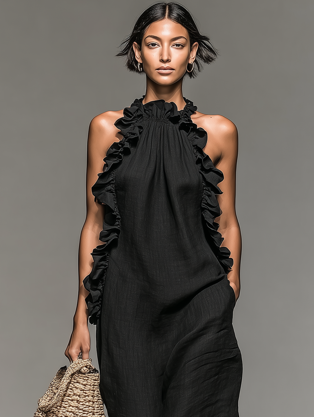 Gladys maxi dress with pockets by Bennett and Lowe, flowing fabric and stylish design, shown in a full-length view.