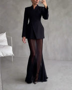 Lila Fashion Jacket & Perspective Skirt Set