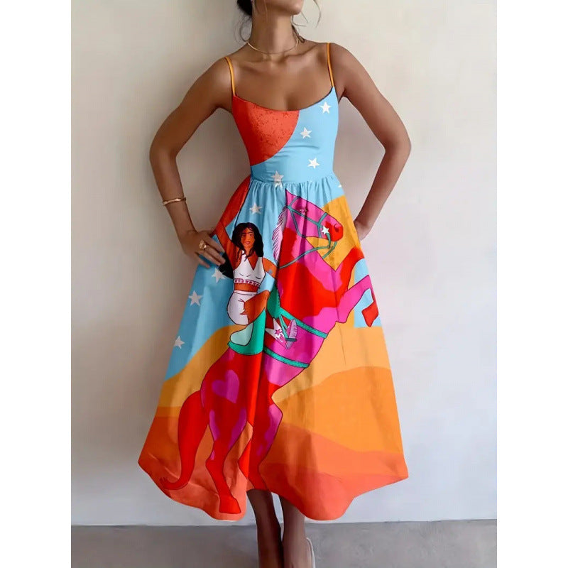 Solavienne | Vestido midi Musa do pôr do sol